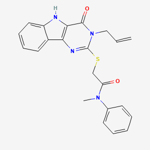 N-methyl-2-{[4-oxo-3-(prop-2-en-1-yl)-3H,4H,5H-pyrimido[5,4-b]indol-2-yl]sulfanyl}-N-phenylacetamide