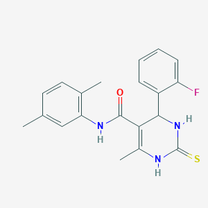 molecular formula C20H20FN3OS B2617236 N-(2,5-二甲基苯基)-4-(2-氟苯基)-6-甲基-2-硫代-1,2,3,4-四氢嘧啶-5-甲酰胺 CAS No. 537680-12-9
