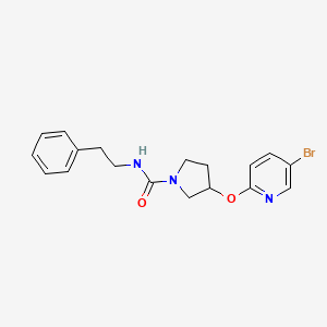 molecular formula C18H20BrN3O2 B2617241 3-((5-溴吡啶-2-基)氧基)-N-苯乙基吡咯烷-1-甲酰胺 CAS No. 1903450-72-5