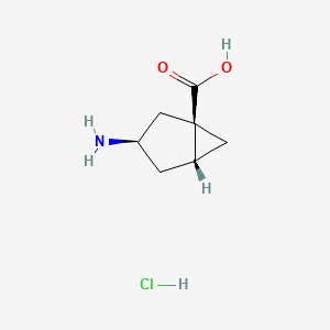 molecular formula C7H12ClNO2 B2617243 (1R,3R,5R)-3-Aminobicyclo[3.1.0]hexane-1-carboxylic acid;hydrochloride CAS No. 2307733-71-5
