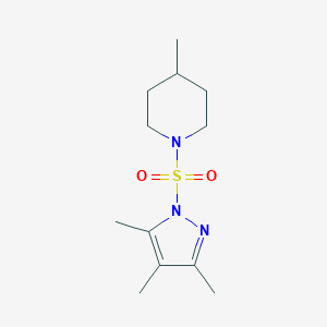 molecular formula C12H21N3O2S B261725 4-methyl-1-[(3,4,5-trimethyl-1H-pyrazol-1-yl)sulfonyl]piperidine 