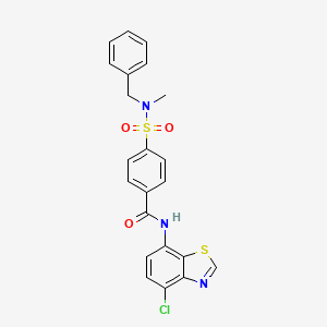 molecular formula C22H18ClN3O3S2 B2617254 4-(N-苄基-N-甲基磺酰胺基)-N-(4-氯苯并[d]噻唑-7-基)苯甲酰胺 CAS No. 932486-00-5