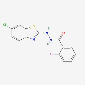 molecular formula C14H9ClFN3OS B2617255 N'-(6-氯-1,3-苯并噻唑-2-基)-2-氟苯甲酰肼 CAS No. 851980-31-9