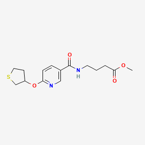 molecular formula C15H20N2O4S B2617275 4-(6-((四氢噻吩-3-基)氧基)烟酰胺)丁酸甲酯 CAS No. 2034238-09-8