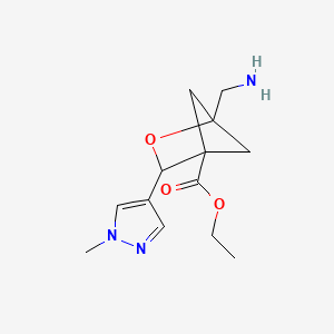 molecular formula C13H19N3O3 B2617276 1-(氨基甲基)-3-(1-甲基吡唑-4-基)-2-氧杂双环[2.1.1]己烷-4-羧酸乙酯 CAS No. 2248391-00-4