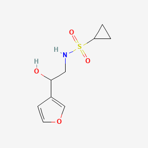 molecular formula C9H13NO4S B2617277 N-(2-(呋喃-3-基)-2-羟乙基)环丙烷磺酰胺 CAS No. 1396573-44-6