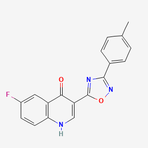B2617291 6-fluoro-3-(3-(p-tolyl)-1,2,4-oxadiazol-5-yl)quinolin-4(1H)-one CAS No. 1357707-99-3