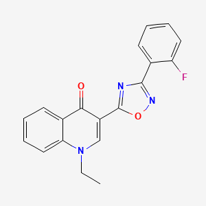 molecular formula C19H14FN3O2 B2617302 1-乙基-3-(3-(2-氟苯基)-1,2,4-恶二唑-5-基)喹啉-4(1H)-酮 CAS No. 1260730-59-3