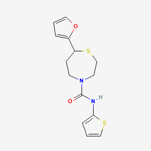 B2617313 7-(furan-2-yl)-N-(thiophen-2-yl)-1,4-thiazepane-4-carboxamide CAS No. 1706093-38-0