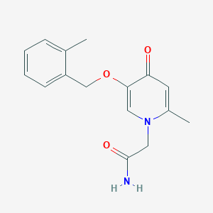 molecular formula C16H18N2O3 B2617319 2-(2-甲基-5-((2-甲基苄基)氧基)-4-氧代吡啶-1(4H)-基)乙酰胺 CAS No. 946380-06-9