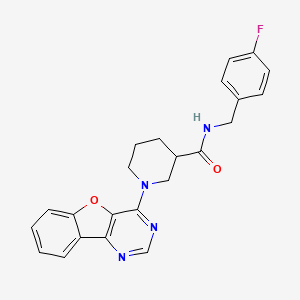 molecular formula C23H21FN4O2 B2617324 1-([1]benzofuro[3,2-d]pyrimidin-4-yl)-N-(4-fluorobenzyl)piperidine-3-carboxamide CAS No. 1112393-07-3
