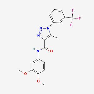 molecular formula C19H17F3N4O3 B2617328 N-(3,4-dimethoxyphenyl)-5-methyl-1-[3-(trifluoromethyl)phenyl]triazole-4-carboxamide CAS No. 895644-21-0