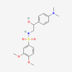 molecular formula C18H24N2O5S B2617331 N-(2-(4-(二甲氨基)苯基)-2-羟乙基)-3,4-二甲氧基苯磺酰胺 CAS No. 1421466-33-2