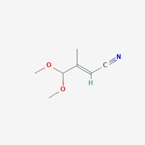 molecular formula C7H11NO2 B2617335 (E)-4,4-Dimethoxy-3-methylbut-2-enenitrile CAS No. 84586-19-6