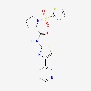 N-(4-(pyridin-3-yl)thiazol-2-yl)-1-(thiophen-2-ylsulfonyl)pyrrolidine-2-carboxamide