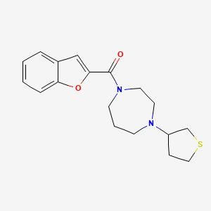 molecular formula C18H22N2O2S B2617347 苯并呋喃-2-基(4-(四氢噻吩-3-基)-1,4-二氮杂环戊烷-1-基)甲酮 CAS No. 2320222-67-9