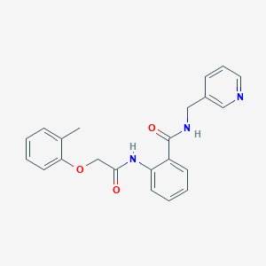 molecular formula C22H21N3O3 B261736 2-{[(2-methylphenoxy)acetyl]amino}-N-(3-pyridinylmethyl)benzamide 
