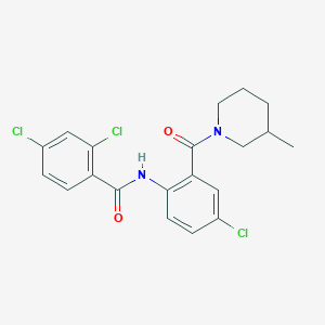 molecular formula C20H19Cl3N2O2 B261739 2,4-dichloro-N-{4-chloro-2-[(3-methyl-1-piperidinyl)carbonyl]phenyl}benzamide 