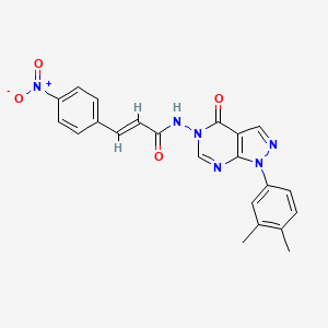 (E)-N-(1-(3,4-dimethylphenyl)-4-oxo-1H-pyrazolo[3,4-d]pyrimidin-5(4H)-yl)-3-(4-nitrophenyl)acrylamide