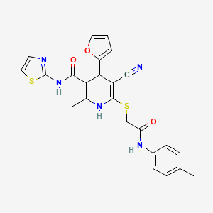 5-cyano-4-(furan-2-yl)-2-methyl-6-({[(4-methylphenyl)carbamoyl]methyl}sulfanyl)-N-(1,3-thiazol-2-yl)-1,4-dihydropyridine-3-carboxamide