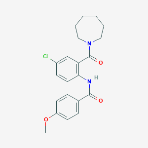 molecular formula C21H23ClN2O3 B261740 N-[2-(azepan-1-ylcarbonyl)-4-chlorophenyl]-4-methoxybenzamide 