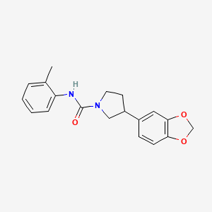 molecular formula C19H20N2O3 B2617404 3-(benzo[d][1,3]dioxol-5-yl)-N-(o-tolyl)pyrrolidine-1-carboxamide CAS No. 2034563-66-9