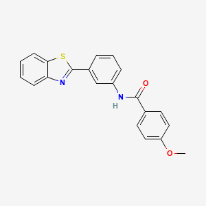 molecular formula C21H16N2O2S B2617405 N-[3-(1,3-benzothiazol-2-yl)phenyl]-4-methoxybenzamide CAS No. 313372-16-6
