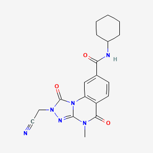 molecular formula C19H20N6O3 B2617406 2-(cyanomethyl)-N-cyclohexyl-4-methyl-1,5-dioxo-1,2,4,5-tetrahydro[1,2,4]triazolo[4,3-a]quinazoline-8-carboxamide CAS No. 1105220-40-3