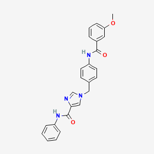 molecular formula C25H22N4O3 B2617417 1-(4-(3-methoxybenzamido)benzyl)-N-phenyl-1H-imidazole-4-carboxamide CAS No. 1251594-67-8