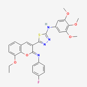 5-[(2Z)-8-ethoxy-2-[(4-fluorophenyl)imino]-2H-chromen-3-yl]-N-(3,4,5-trimethoxyphenyl)-1,3,4-thiadiazol-2-amine