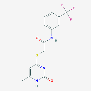 molecular formula C14H12F3N3O2S B2617419 2-[(6-methyl-2-oxo-1H-pyrimidin-4-yl)sulfanyl]-N-[3-(trifluoromethyl)phenyl]acetamide CAS No. 905691-06-7
