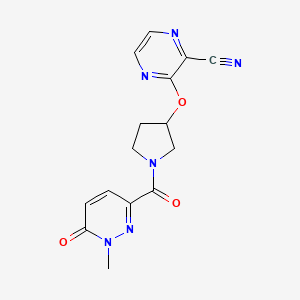 3-((1-(1-Methyl-6-oxo-1,6-dihydropyridazine-3-carbonyl)pyrrolidin-3-yl)oxy)pyrazine-2-carbonitrile