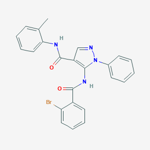 molecular formula C24H19BrN4O2 B261744 5-[(2-bromobenzoyl)amino]-N-(2-methylphenyl)-1-phenyl-1H-pyrazole-4-carboxamide 