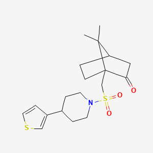 7,7-Dimethyl-1-(((4-(thiophen-3-yl)piperidin-1-yl)sulfonyl)methyl)bicyclo[2.2.1]heptan-2-one