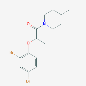 molecular formula C15H19Br2NO2 B261745 2,4-Dibromophenyl 1-methyl-2-(4-methyl-1-piperidinyl)-2-oxoethyl ether 