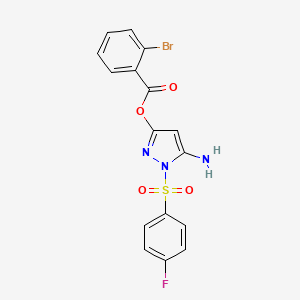 [5-Amino-1-(4-fluorophenyl)sulfonylpyrazol-3-yl] 2-bromobenzoate