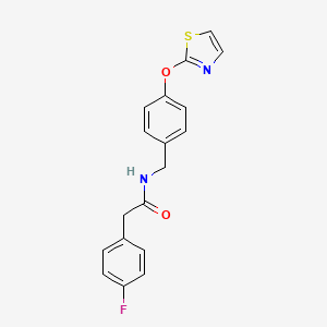 molecular formula C18H15FN2O2S B2617457 2-(4-氟苯基)-N-(4-(噻唑-2-氧基)苄基)乙酰胺 CAS No. 2034558-60-4