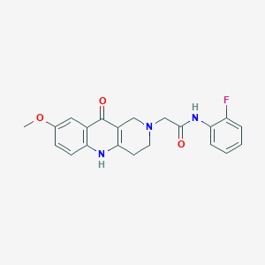 molecular formula C21H20FN3O3 B2617458 N-(2-fluorophenyl)-2-(8-methoxy-10-oxo-3,4-dihydrobenzo[b][1,6]naphthyridin-2(1H,5H,10H)-yl)acetamide CAS No. 1251558-58-3