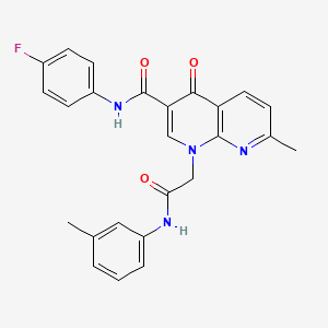 B2617461 N-(4-fluorophenyl)-7-methyl-4-oxo-1-(2-oxo-2-(m-tolylamino)ethyl)-1,4-dihydro-1,8-naphthyridine-3-carboxamide CAS No. 1251598-63-6