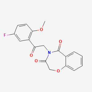 molecular formula C18H14FNO5 B2617466 4-(2-(5-fluoro-2-methoxyphenyl)-2-oxoethyl)benzo[f][1,4]oxazepine-3,5(2H,4H)-dione CAS No. 905428-14-0