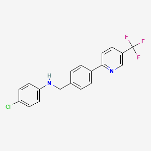 molecular formula C19H14ClF3N2 B2617473 4-chloro-N-{4-[5-(trifluoromethyl)-2-pyridinyl]benzyl}aniline CAS No. 2058814-27-8