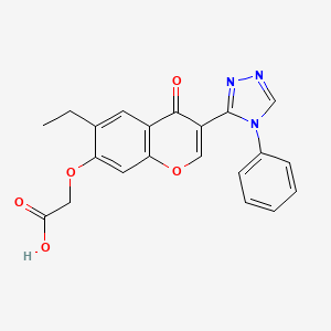 molecular formula C21H17N3O5 B2617479 2-[6-ethyl-4-oxo-3-(4-phenyl-1,2,4-triazol-3-yl)chromen-7-yl]oxyacetic Acid CAS No. 847758-24-1