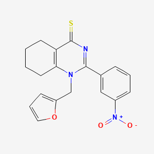 molecular formula C19H17N3O3S B2617480 1-(furan-2-ylmethyl)-2-(3-nitrophenyl)-5,6,7,8-tetrahydroquinazoline-4(1H)-thione CAS No. 431918-37-5