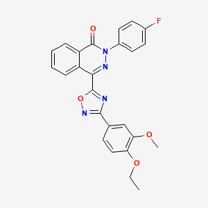 molecular formula C25H19FN4O4 B2617488 4-[3-(4-ethoxy-3-methoxyphenyl)-1,2,4-oxadiazol-5-yl]-2-(4-fluorophenyl)phthalazin-1(2H)-one CAS No. 1207056-76-5