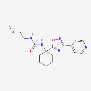 molecular formula C17H23N5O3 B2617496 1-(2-Methoxyethyl)-3-(1-(3-(pyridin-4-yl)-1,2,4-oxadiazol-5-yl)cyclohexyl)urea CAS No. 1396809-27-0