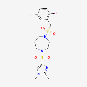 1-((2,5-difluorobenzyl)sulfonyl)-4-((1,2-dimethyl-1H-imidazol-4-yl)sulfonyl)-1,4-diazepane