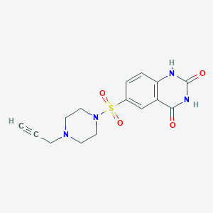 molecular formula C15H16N4O4S B2617500 6-(4-Prop-2-ynylpiperazin-1-yl)sulfonyl-1H-quinazoline-2,4-dione CAS No. 1935771-12-2