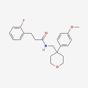 3-(2-fluorophenyl)-N-((4-(4-methoxyphenyl)tetrahydro-2H-pyran-4-yl)methyl)propanamide