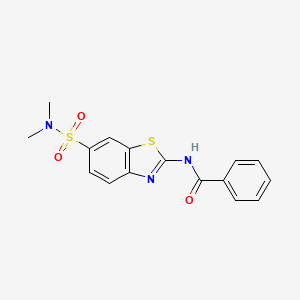 molecular formula C16H15N3O3S2 B2617510 N-(6-(N,N-dimethylsulfamoyl)benzo[d]thiazol-2-yl)benzamide CAS No. 923157-66-8