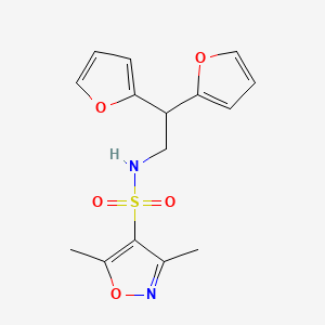 N-(2,2-di(furan-2-yl)ethyl)-3,5-dimethylisoxazole-4-sulfonamide